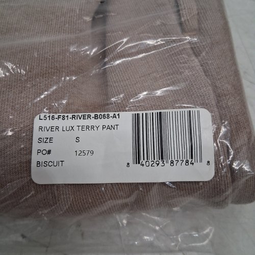 WOMEN'S ASHER RIVER LUX TERRY PANTS - SMALL - BISCUIT (STYLE: L516-F81-RIVER-B068-A1) image 3