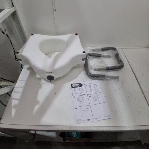 CAREX RAISED TOILET SEAT WITH HANDLES AND LOCKING FEATURE - 4.5" - WHITE - (MODEL: B31877) image 2