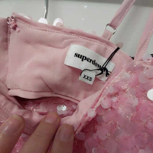 2PC REVOLVE SUPERDOWN SEQUIN RAINEY MINI SKIRT SET - XXS - PINK image 3