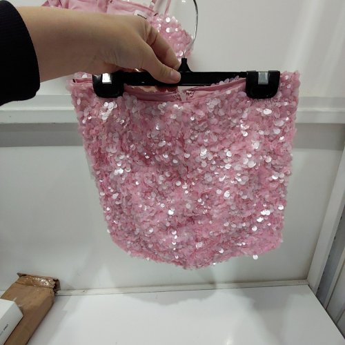 2PC REVOLVE SUPERDOWN SEQUIN RAINEY MINI SKIRT SET - XXS - PINK image 4