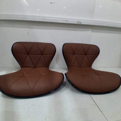 2PK UPHOLSTERED BAR STOOL CUSHIONS - BROWN/BLACK image 2