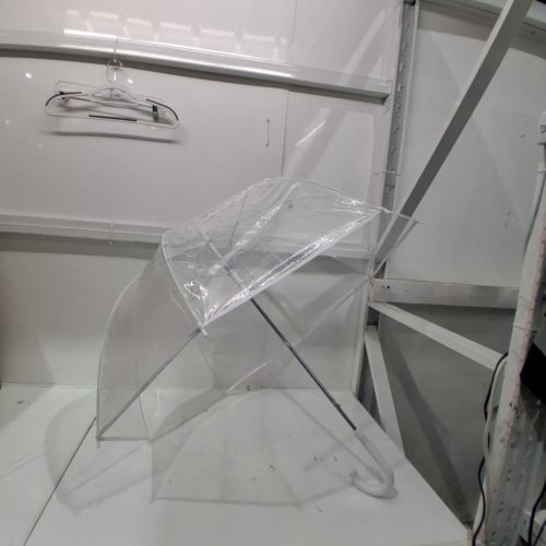 BUBBLE CLEAR UMBRELLA - 45" - CLEAR/WHITE image 2
