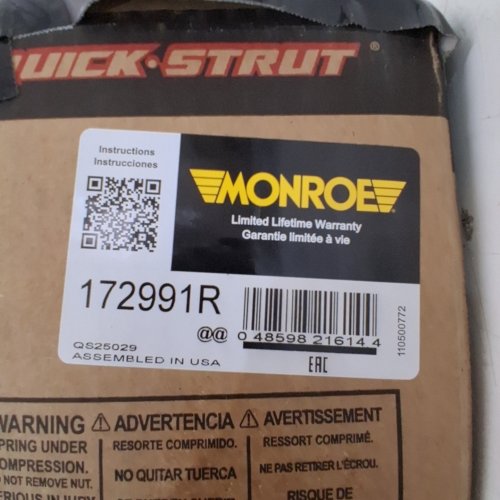 MONROE QUICK-STRUT COMPLETE STRUT ASSEMBLY FOR TOYOTA COROLLA 2014-2019 - BLACK (MODEL: 172991R) image 2