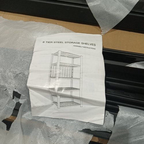 REIBII HEAVY DUTY GARAGE SHELVING 6-TIER STORAGE SHELVES - 3500 LBS CAPACITY - 84" - BLACK (MODEL: RBMS6LG213H) image 3