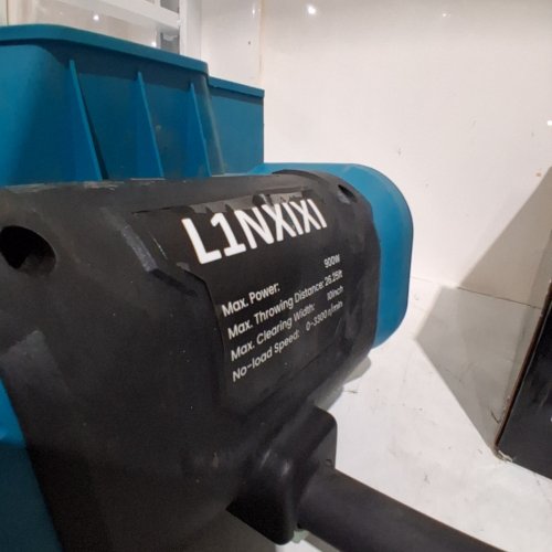 L1NXIXI CORDLESS BATTERY OPERATED ELECTRIC SNOW SHOVEL WITH DIRECTIONAL PLATE - 100W/10" - BLACK/BLUE image 2
