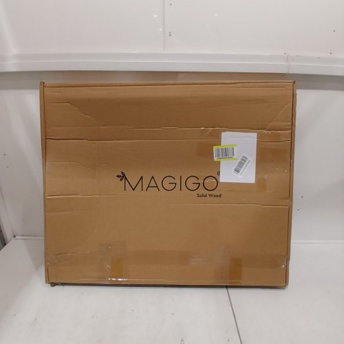 MAGIGO 26" CLASSIC WOODEN OTTOMAN DECORATIVE SERVING TRAY - WALNUT image 4