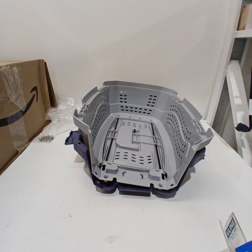 AMAZON BASICS 2-DOOR PET CARRIER - 19" - GREY/BLUE image 3