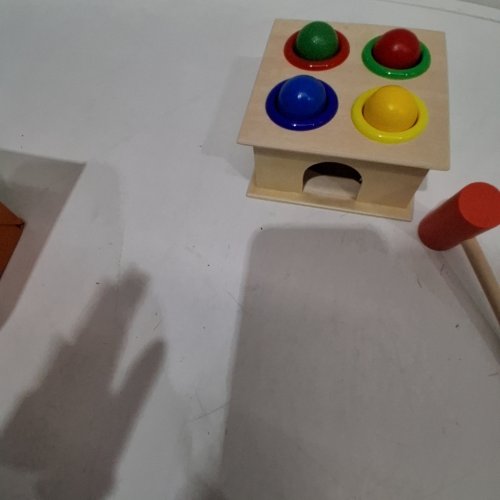 6PC EDUCATIONAL WOODEN HAMMERING BOX TOY - MULTICOLOURED image 2