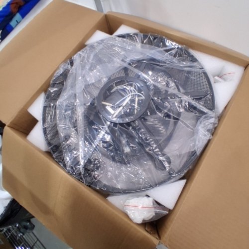 OHNIYOU 6-LIGHT FLUSH MOUNT CEILING CAGE DRUM WITH REVERSIBLE FAN - 60W- 21" DIAMETER (MODEL: HMCF-006B) image 2