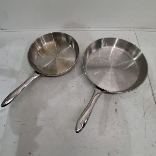 2PC LAGOSTINA MODERNA STAINLESS STEEL PAN SET - INDUCTION READY, DISHWASHER & OVEN SAFE - 10.2"/ 11.8" - SILVER (MODEL: 9100060811) image 2
