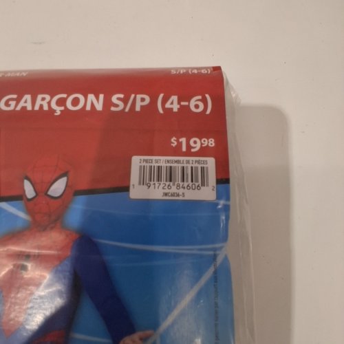 2PC BOY'S SPIDER-MAN COSTUME - SMALL (4-6) - BLUE / RED (STYLE: JWC6036-S) image 2