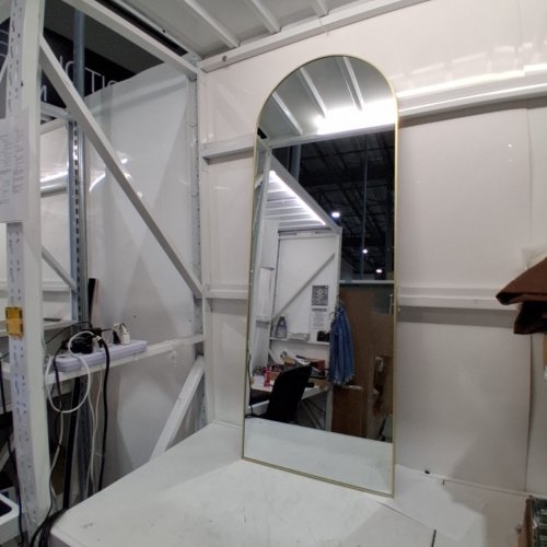BEAUTYPEAK ARCHED STANDING FULL LENGTH FLOOR MIRROR - 56" X 21" - GOLD image 2
