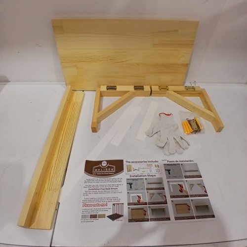 MELISEN FOLDABLE WALL-MOUNTED TABLE SOLID WOOD WALL TABLE - 16" X 23" X 10" - BEIGE image 2