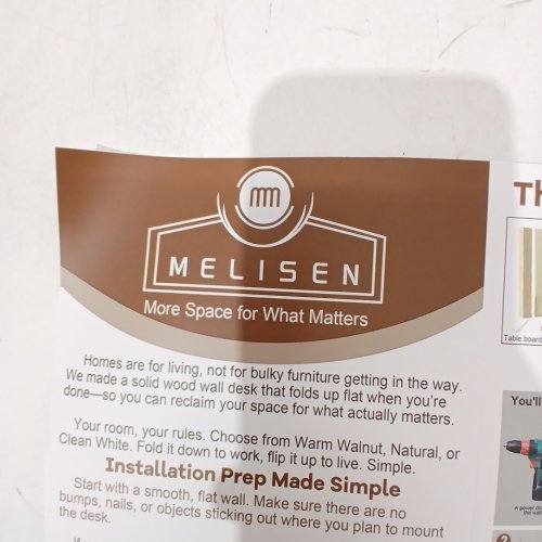 MELISEN FOLDABLE WALL-MOUNTED TABLE SOLID WOOD WALL TABLE - 16" X 23" X 10" - BEIGE image 5