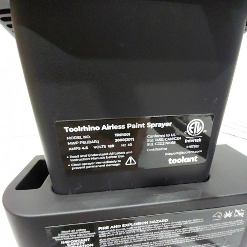 TOOLANT LIGHTWEIGHT AIRLESS PAINT SPRAYER - 3000 PSI - 5 GAL - BLACK / BLUE (MODEL: TR01001) image 3