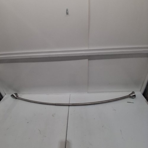 CURVED WALL-MOUNT TENION SHOWER ROD - 57" - 61" - CHROME image 2