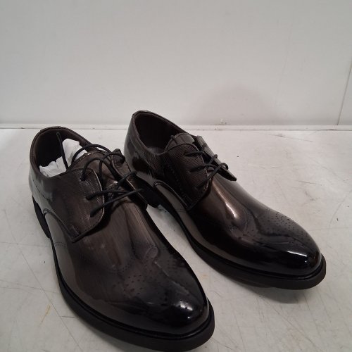 MEN'S LACE-UP OXFORD DRESS SHOES - SIZE 11 - GLOSSY BROWN/BLACK (STYLE: 7703) image 4