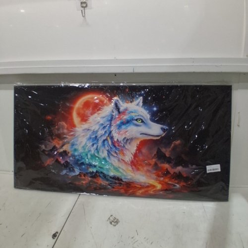CANVAS AI WALL ART GALAXY MOON WOLF - 19.5" X 39.25" (MODEL: NF7B) image 2