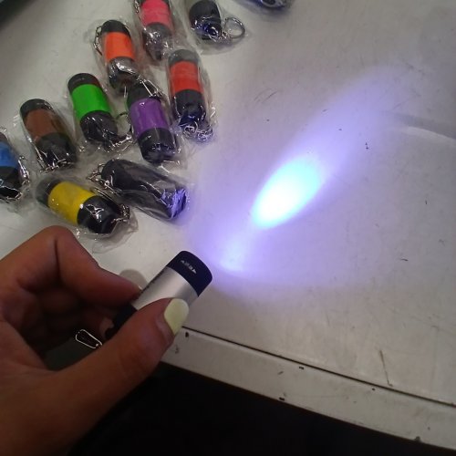 12PK CUSSITY RECHARGEABLE KEYCHAIN FLASHLIGHTS - ASSORTED COLORS image 2