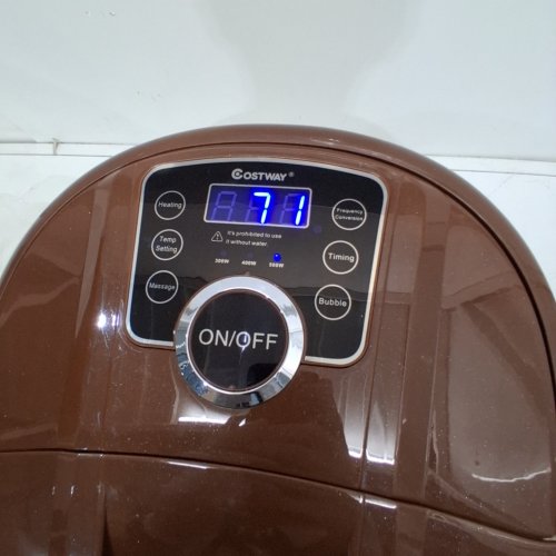 COSTWAY PORTABLE ELECTRIC FOOT SPA MASSAGER TUB WITH HEAT & SHOWER EFFECT - BEIGE / BROWN (MODEL: EP24368BN) image 2