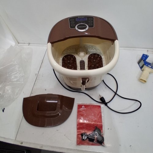 COSTWAY PORTABLE ELECTRIC FOOT SPA MASSAGER TUB WITH HEAT & SHOWER EFFECT - BEIGE / BROWN (MODEL: EP24368BN) image 4