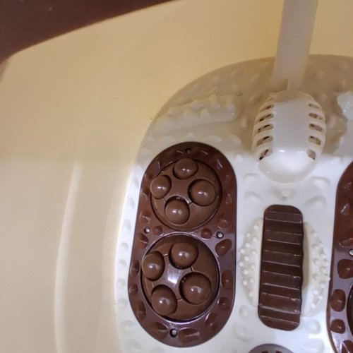 COSTWAY PORTABLE ELECTRIC FOOT SPA MASSAGER TUB WITH HEAT & SHOWER EFFECT - BEIGE / BROWN (MODEL: EP24368BN) image 5