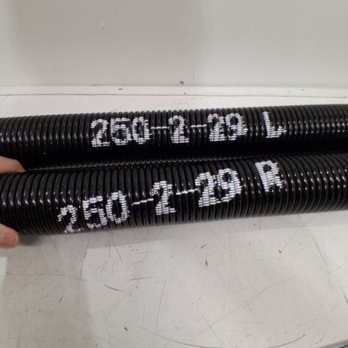2PC GARAGE DOOR TORSION SPRINGS - LEFT AND RIGHT SIDES - BLACK (MODEL: 250-2-29) image 2