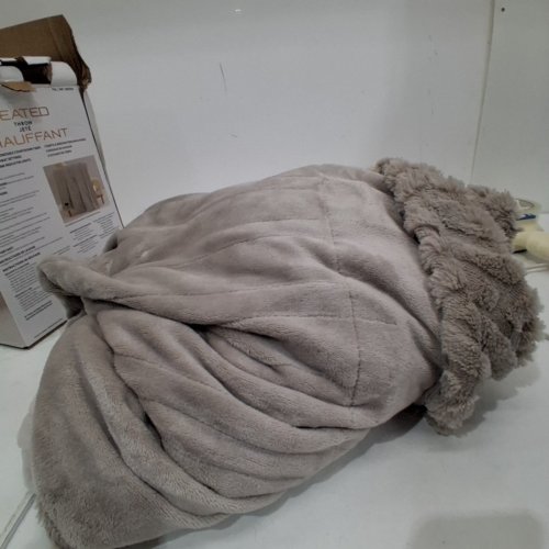 BERKSHIRE HOME COMPANY HEATED LUXE FAUX FUR THROW - 50" X 60" - CREAM (ITEM: 1901557) image 3