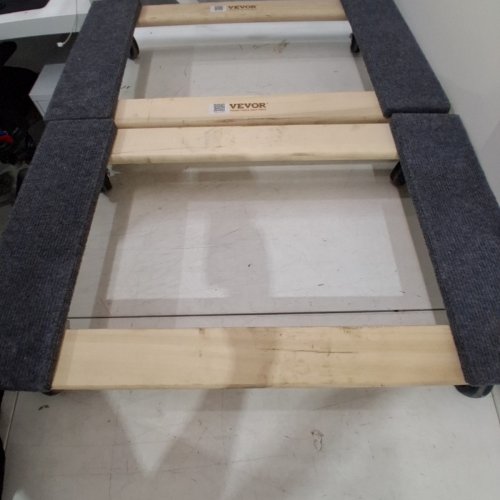 2PK CARPETED SOLID WOOD MOVING DOLLY - 840 LBSMAX/CAP - 30" X 18" - GREY/WOOD image 4