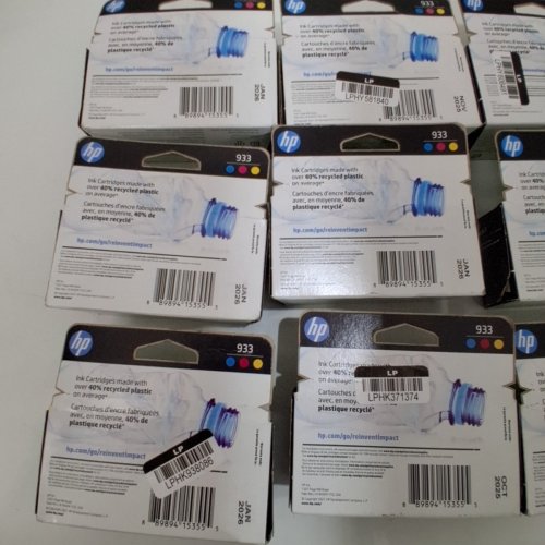 9 *EXPIRED* HP 933 INK CARTRIDGES FOR SELECT OFFICEJET PRINTERS - CYAN, YELLOW, MAGENTA (MODEL: N9H56FN) image 3