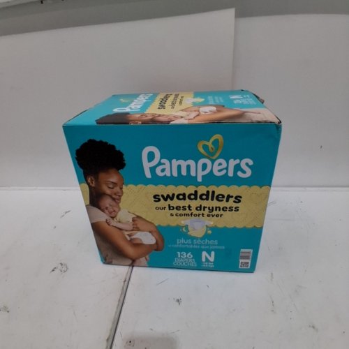 136PK PAMPERS SWADDLERS DIAPERS - NEWBORN SIZE image 2