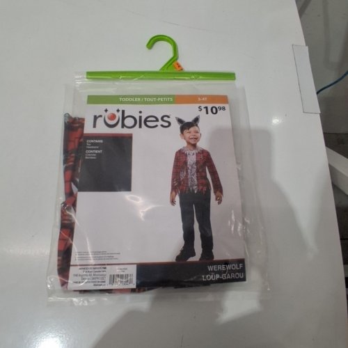 2PC TODDLER RUBIES WEREWOLF COSTUME - 3-4T - RED/BLACK/GREY (STYLE: 1002834) image 2