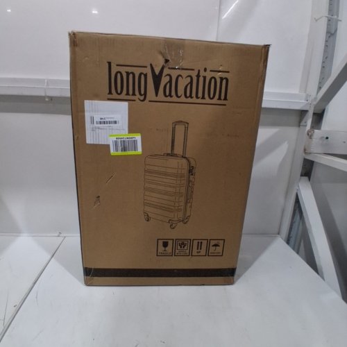3PC LONG VACATION HARDSHELL LUGGAGE/ SUITCASES SET - 26" - WHITE/BROWN - (MODEL: LUGGAGELV402) image 6