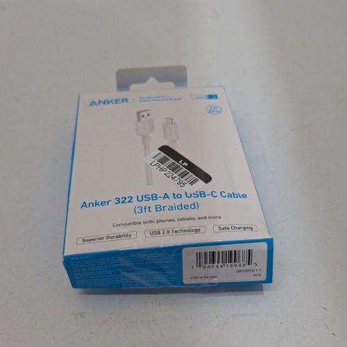 Anker 322 Series Durable Braided USB-A to USB-C Charging Cable - 3ft - White (Model: A81H5H21-1) image 3