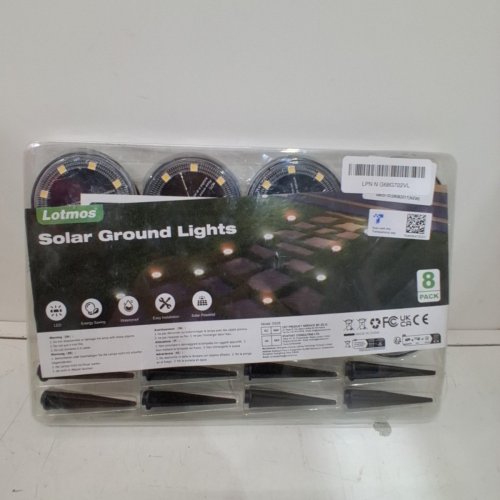 8PK LOTMOS SOLAR GROUND LIGHTS - BLACK (MODEL: GS2) image 2