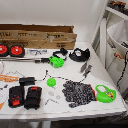 CORDLESS WEED WACKER ELECTRIC WEED EATER BATTERY POWERED 21V 4.0AH GRASS TRIMMER, 4 TYPES BLADES STRING TRIMMER & LAWN EDGER & BRUSH CUTTER - GREEN image 5