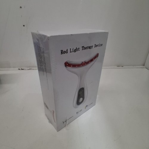 FACIAL AND NECK RED LIGHT THERAPY DEVICE - WHITE / RED image 2