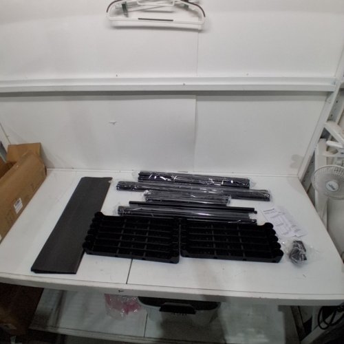 SONGMICS PORTABLE OPEN WARDROBE STORAGE/CLOSET RACK WITH SHELVES AND HANGING RODS - 17.7" X 54.2" X 16.9" - INK BLACK (MODEL: RYG025B02) image 2