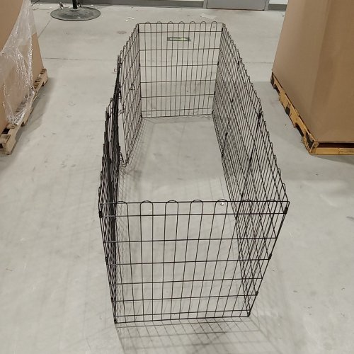 8 PANEL FOLDABLE METAL WIRE PET PLAYPEN - 70" X 24" - BLACK image 2