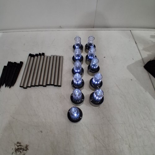 11PK LED SOLAR GARDEN PATHWAY LIGHTS - 10 HOURS LONG - COOL WHITE image 2