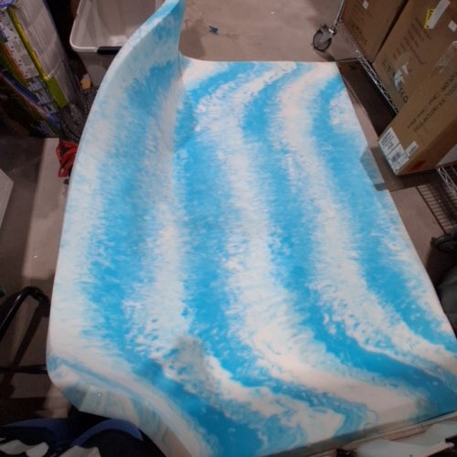 MEMORY FOAM MATTRESS TOPPER - 58" X 78" - BLUE MATTRESS WITH WHITE image 2
