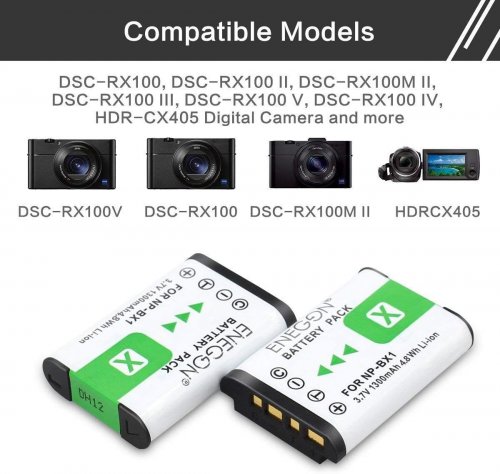 3PC ENEGON REPLACEMENT CAMERA BATTERY/CHARGER KIT FOR SELECT SONY CAMERAS (MODEL: NP-BX1) image 2