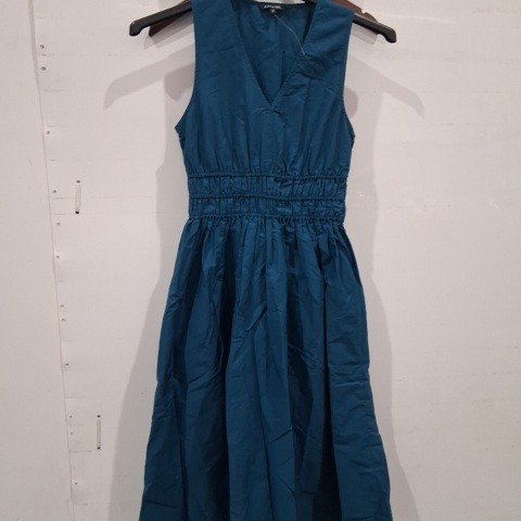 WOMEN'S GEORGE SMOCKED WAIST DRESS - EXTRA SMALL - TEAL image 2