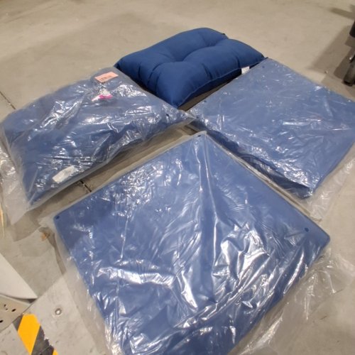 4PC PATIO CUSHIONS - ASSORTED SIZES - BLUE image 7