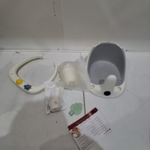 HIBBY BABY NON-SLIP BATH SEAT ON SUCTION CUPS WITH LED TEMPERATURE DISPLAY AND ACCESSORIES - 6M+ - GREY image 2
