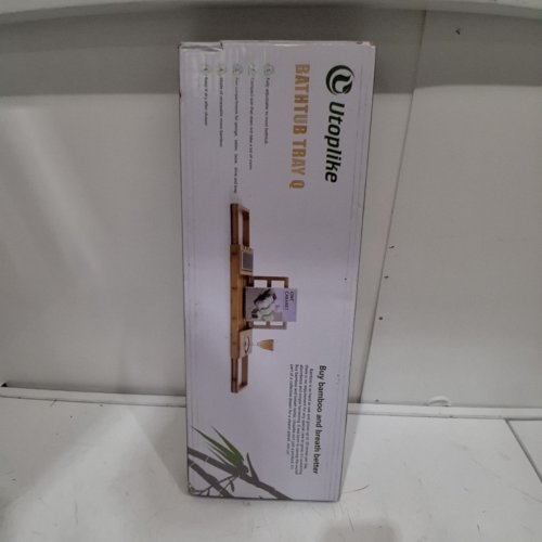 UTOPLIKE BATHTUB CADDY TRAY WITH ADJUSTABLE ARMS -33.5" -BAMBOO image 3