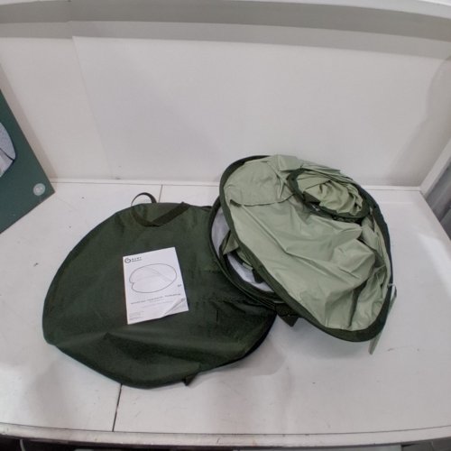 BABY MOOV COLLAPSIBLE FOLDABLE ANTI-UV TENT WITH VELCRO DOOR AND CARRY BAG - 36" X 34" X 39" - UPF 50+ - GREEN & WHITE image 2