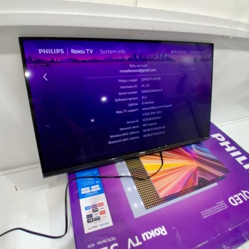 PHILIPS 7600 SERIES FULL HD QLED ROKU TV - 32" - BLACK - (MODEL: 32PQF7676/F6) image 2