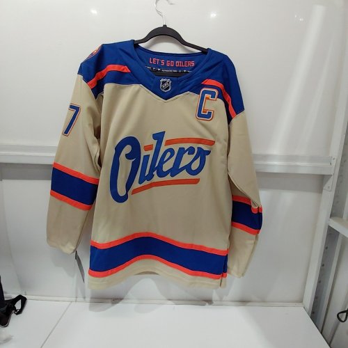 FANATICS EDMONTON OILERS CONNOR MCDAVID ALTERNATIVE PREMIUM CAPTAIN HOCKEY JERSEY - XXL - BLUE / ORANGE / CREAM image 2
