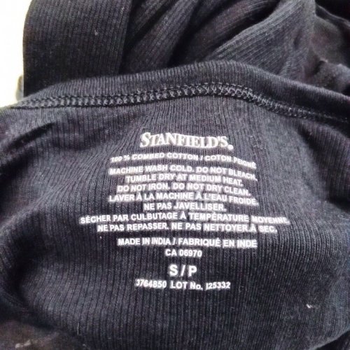 5PK MEN'S STANFIELD RIBBED TANK TOP - SMALL - BLACK (STYLE: 3764850) image 2